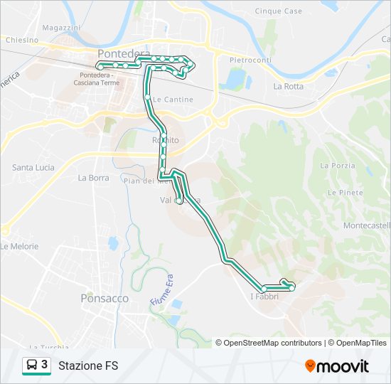 3 Bus Line Map