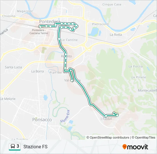 3 Bus Line Map