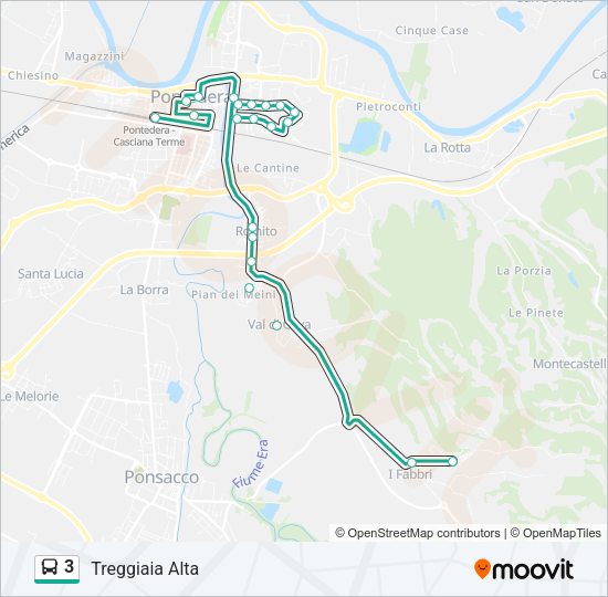 3 Bus Line Map