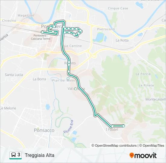 3 Bus Line Map