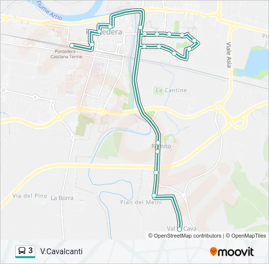 3 Bus Line Map
