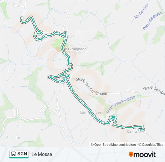 Percorso linea bus SGN