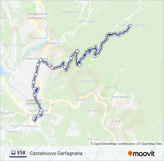 E58 Bus Line Map