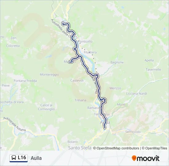 L16 Bus Line Map