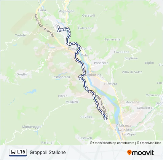 L16 Bus Line Map