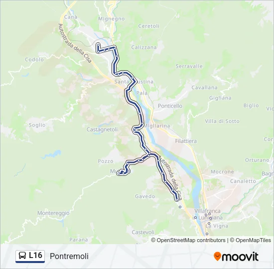 L16 Bus Line Map