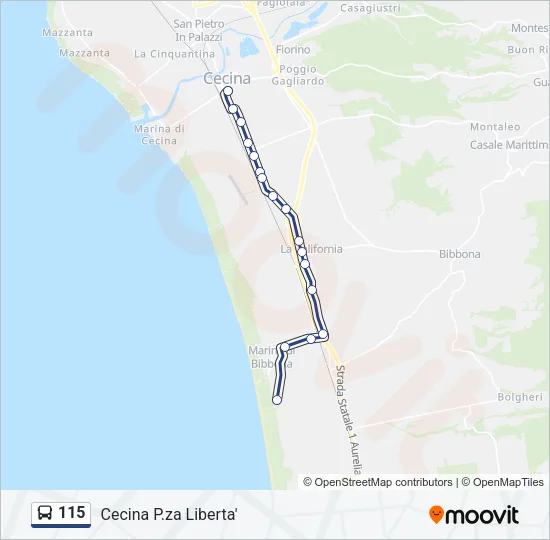 115 Bus Line Map