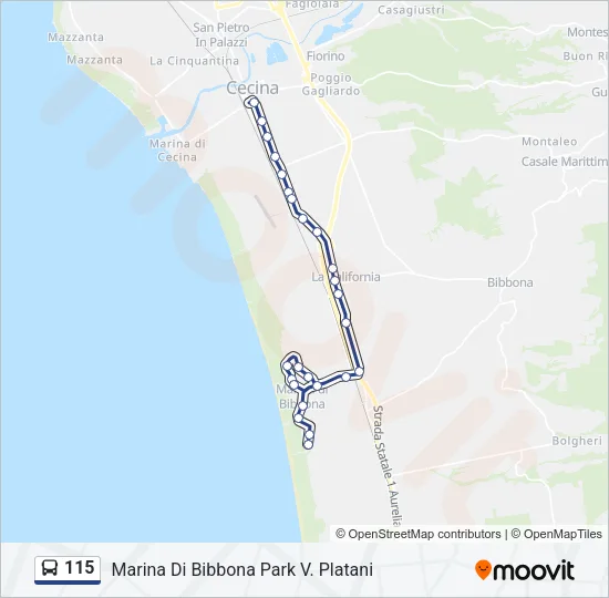 115 Bus Line Map