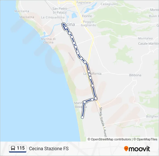 115 Bus Line Map
