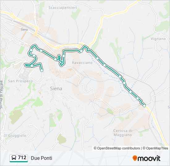 Percorso linea bus 712