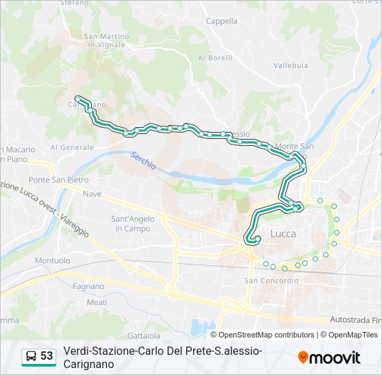 53 Bus Line Map