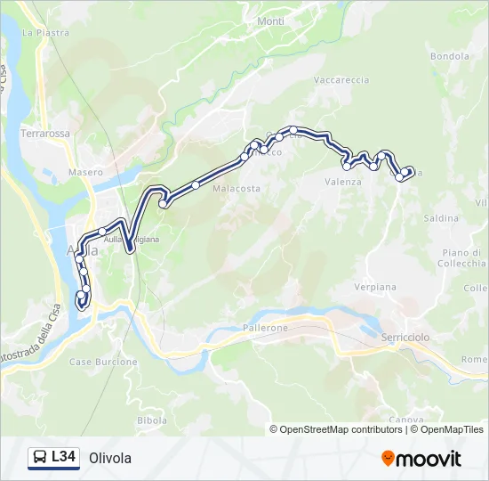 L34 Bus Line Map