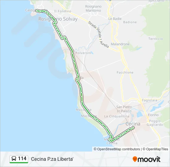114 Bus Line Map