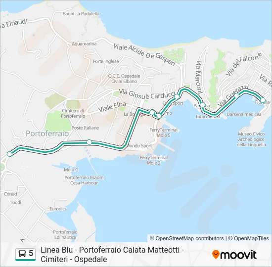 5 Bus Line Map