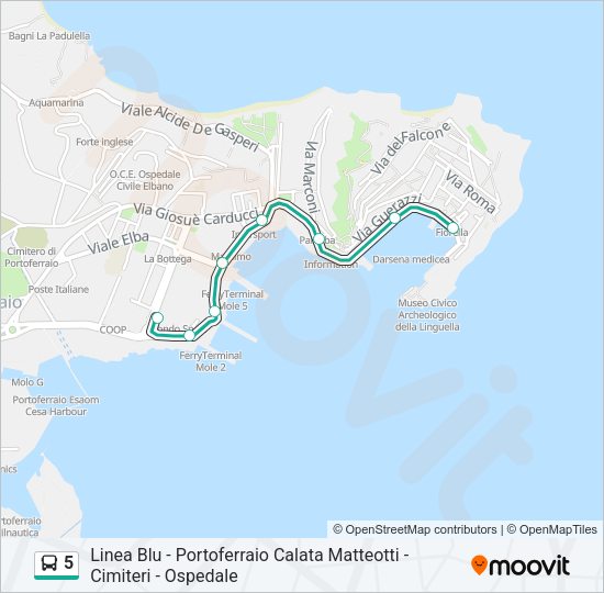 5 Bus Line Map
