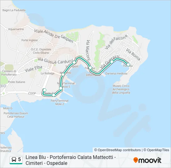 5 Bus Line Map