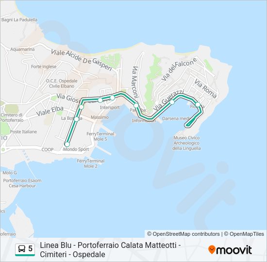 5 Bus Line Map