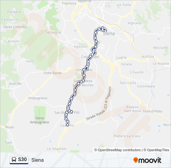 S30 Bus Line Map