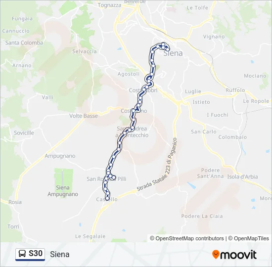 S30 Bus Line Map