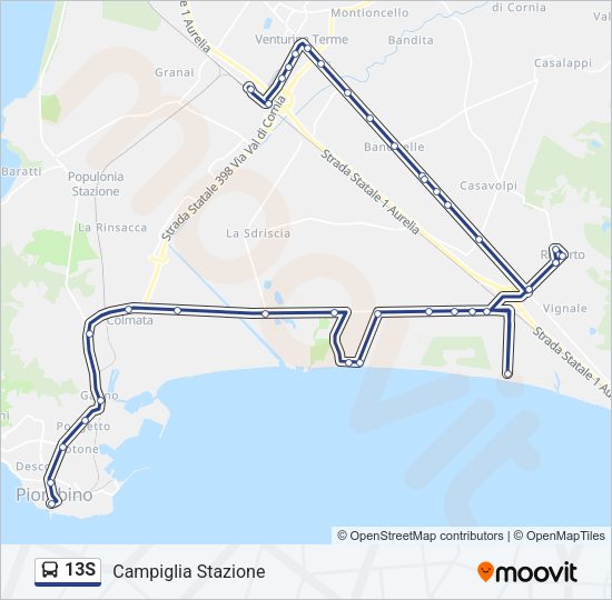 13S Bus Line Map