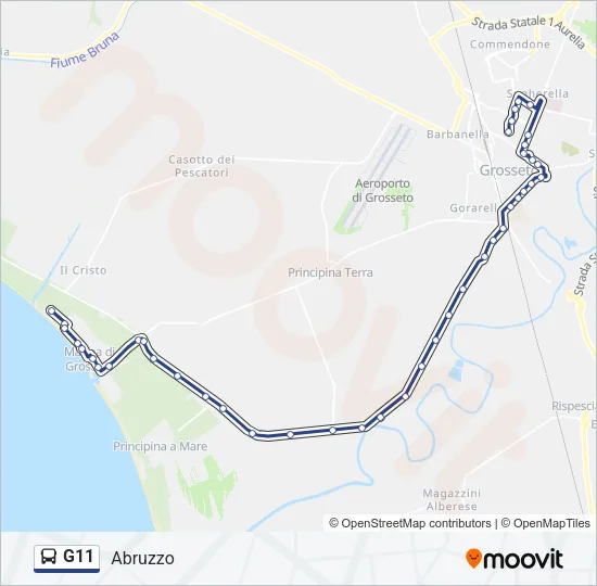 G11 Bus Line Map