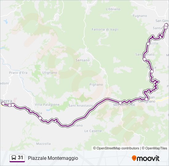 Percorso linea bus 31