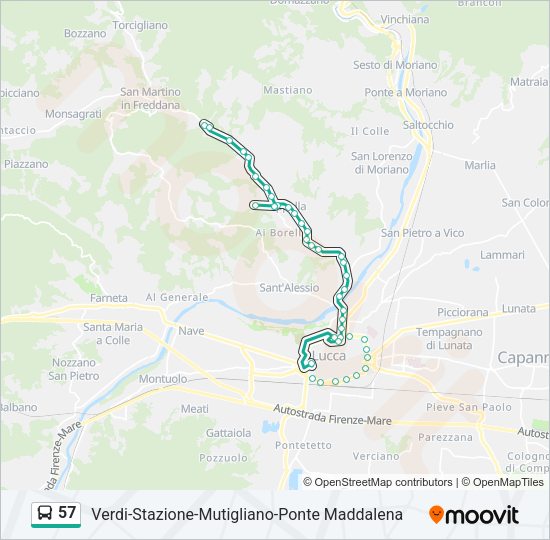 57 Bus Line Map