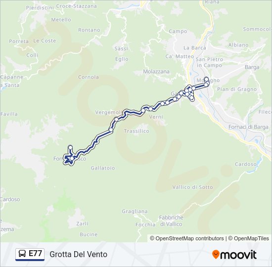 E77 Bus Line Map