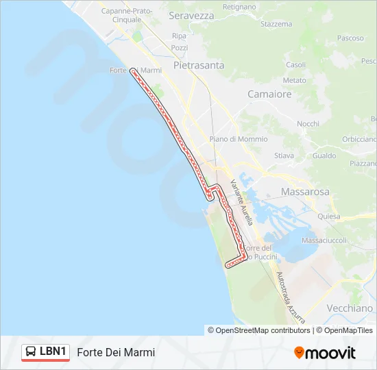LBN1 Bus Line Map