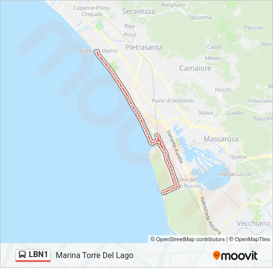 LBN1 Bus Line Map