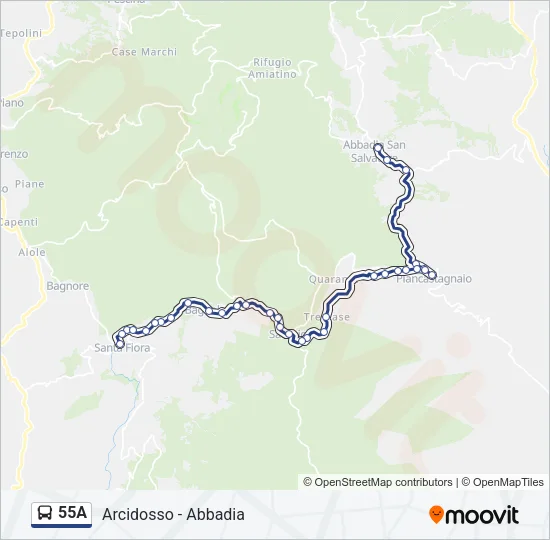 55A Bus Line Map