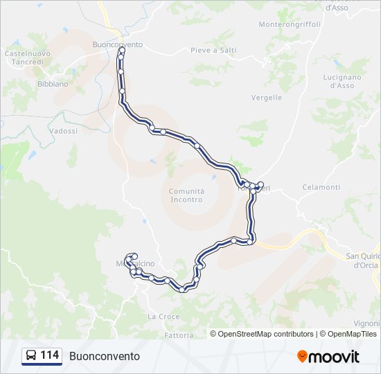 Percorso linea bus 114