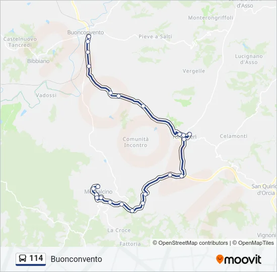 114 Bus Line Map