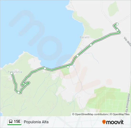 15E Bus Line Map