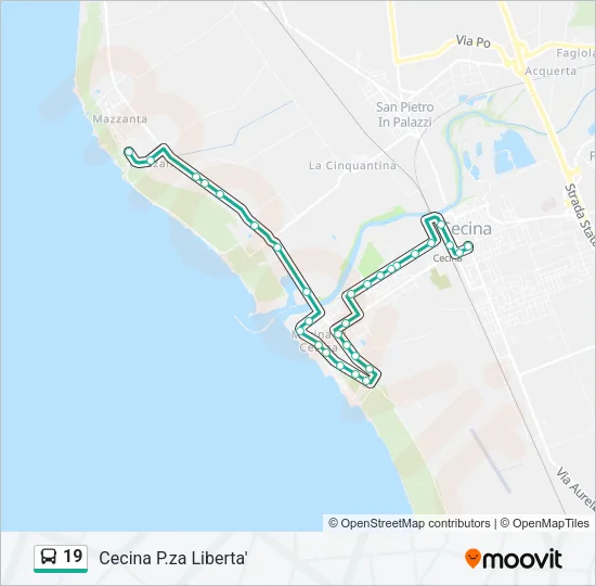 19 Bus Line Map