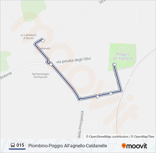 Percorso linea bus 015