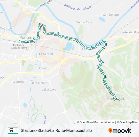 1 Bus Line Map