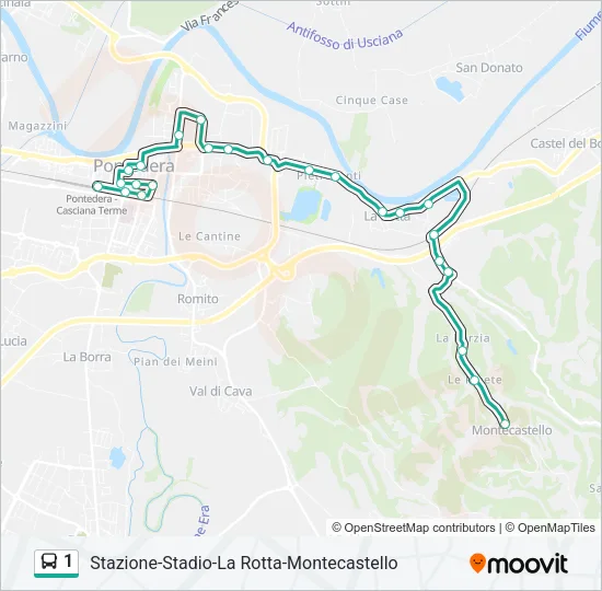 1 Bus Line Map