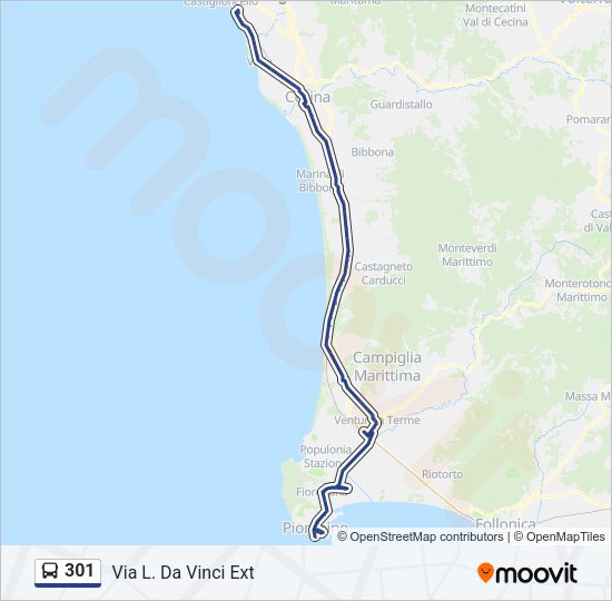 301 Bus Line Map