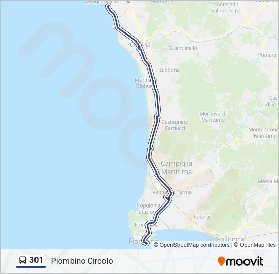 301 Bus Line Map
