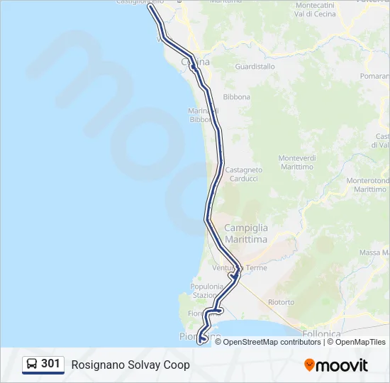 301 Bus Line Map