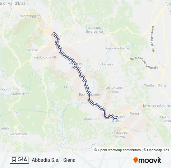 54A Bus Line Map