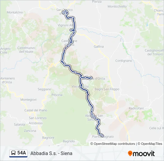 54A Bus Line Map