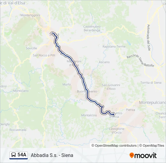 54A Bus Line Map