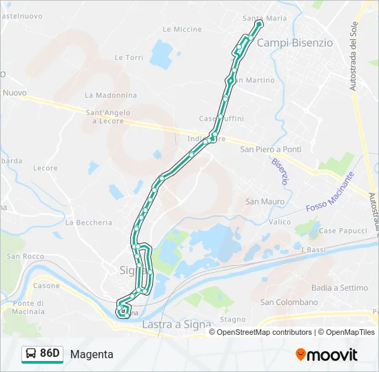 86D Bus Line Map