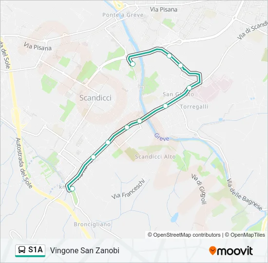 S1A Bus Line Map