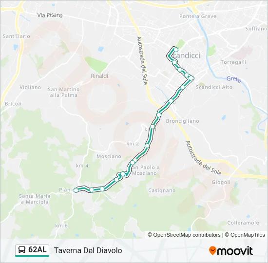 62AL Bus Line Map