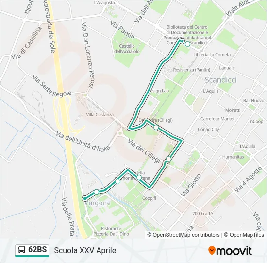 62BS Bus Line Map