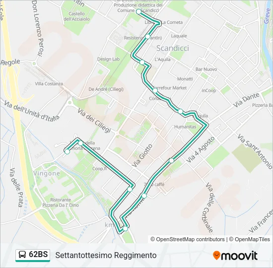 62BS Bus Line Map