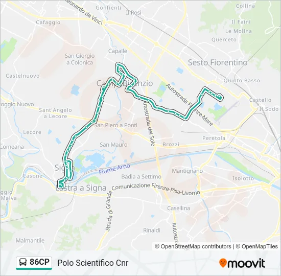 86CP Bus Line Map